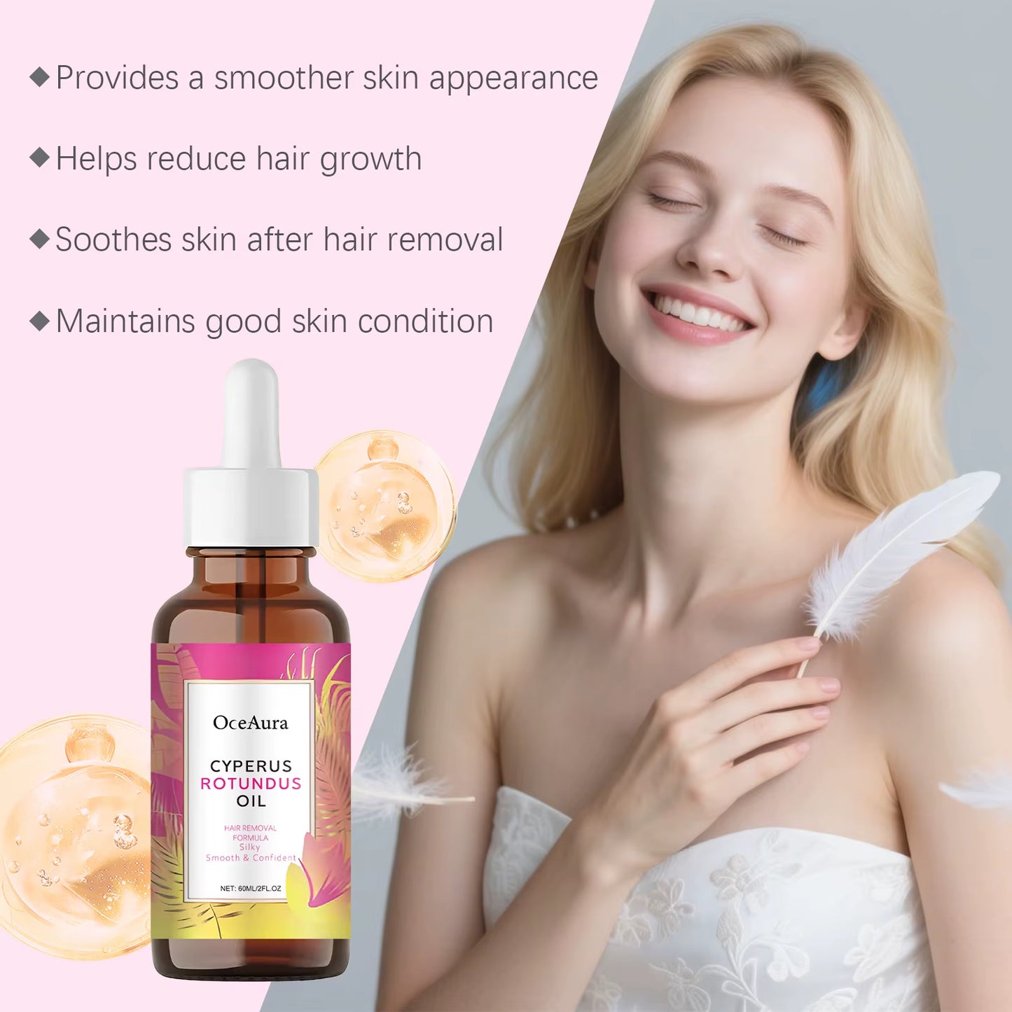 Cyperus Rotundus Oil Body Hair Remover Armpit Leg Arm Hair Growth Inhibitor Depilatory Reduce Ingrown Hair Body Moisturizing Oil