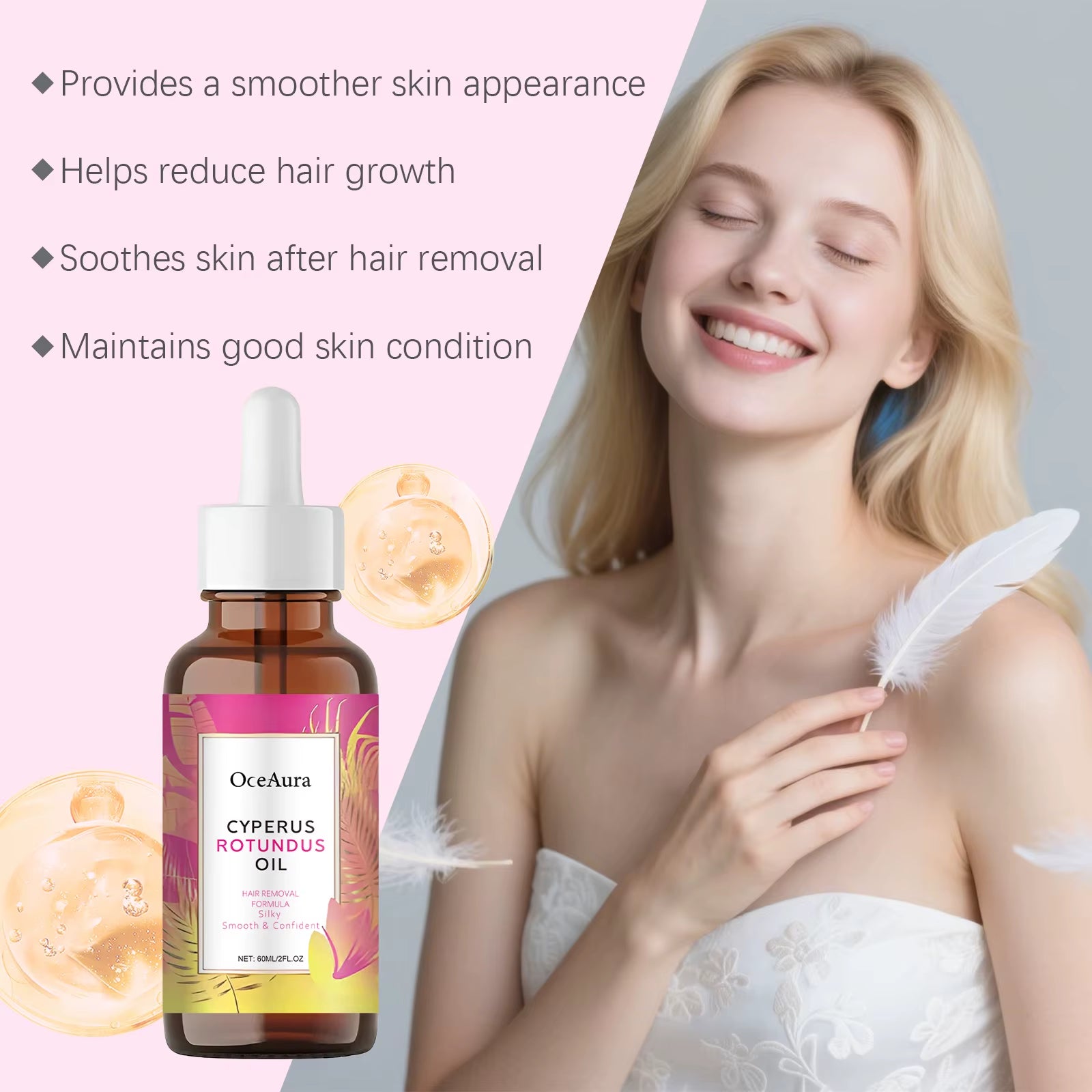 Cyperus Rotundus Oil Body Hair Remover Armpit Leg Arm Hair Growth Inhibitor Depilatory Reduce Ingrown Hair Body Moisturizing Oil